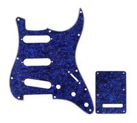 Musiclily SSS Strat Pickguard and Back Plate Set for Fender USA/Mexican Standard Stratocaster Modern Style Electric Guitar, 4Ply Blue Pearl