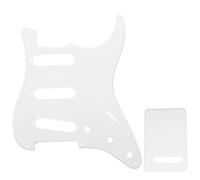 Musiclily SSS Strat Pickguard and Back Plate Set for Fender USA/Mexican Standard Stratocaster Modern Style Electric Guitar, 1Ply White