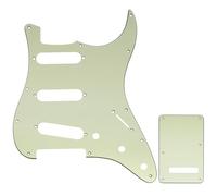 Musiclily SSS Strat Pickguard and Back Plate Set for Fender USA/Mexican Standard Stratocaster Modern Style Electric Guitar, 3Ply Mint Green