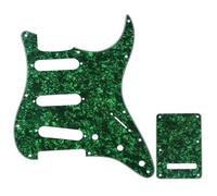 Musiclily SSS Strat Pickguard and Back Plate Set for Fender USA/Mexican Standard Stratocaster Modern Style Electric Guitar, 4Ply Green Pearl
