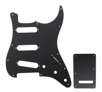 Musiclily SSS Strat Pickguard and Back Plate Set for Fender USA/Mexican Standard Stratocaster Modern Style Electric Guitar, 1Ply Matte Black