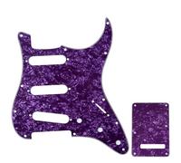 Musiclily SSS Strat Pickguard and Back Plate Set for Fender USA/Mexican Standard Stratocaster Modern Style Electric Guitar, 4Ply Purple Pearl