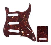 Musiclily SSS Strat Pickguard and Back Plate Set for Fender USA/Mexican Standard Stratocaster Modern Style Electric Guitar, 4Ply Tortoise Shell