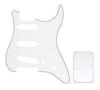 Musiclily SSS Strat Pickguard and BackPlate Set for Fender USA/Mexican Standard Stratocaster Modern Style Electric Guitar, 3Ply White