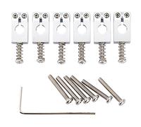 Musiclily Ultra 10.5mm Full Solid Brass Tremolo Bridge Saddles for Strat Style Electric Guitar, Chrome (Set of 6)