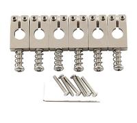 Musiclily Ultra 10.5mm Full Solid Brass Tremolo Bridge Saddles for Strat Style Electric Guitar, Nickel (Set of 6)