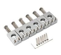 Musiclily Ultra 10.8mm Full Solid Brass Bridge Saddles for Strat Style Electric Guitar, Chrome (Set of 6)