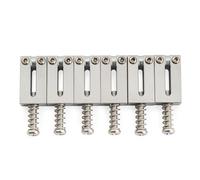 Musiclily Ultra 10.8mm Modern Full Brass Bridge Saddles for Strat Tele Style Electric Guitar, Chrome (Set of 6)