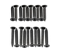 Musiclily Ultra 2.5x15mm and 2.5x18mm Stainless Steel Countersunk Mounting Screws Set for Electric Guitar Bass Humbucker Pickup Ring, Black (Set of 20)