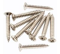 Musiclily Ultra 2.5x18mm Stainless Steel Countersunk Mounting Screws for Electric Guitar Bass String Guide or Pickup Ring, Nickel (Set of 10)