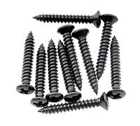 Musiclily Ultra 2.5x18mm Stainless Steel Countersunk Mounting Screws for Electric Guitar Bass String Guide or Pickup Ring, Black (Set of 10)