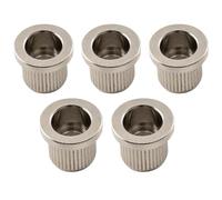 Musiclily Ultra 3/8 Inch 9.6mm Full Solid Brass G-TLB-2 Style Ferrules String Through Body Rear Mount Bushings for Electric Bass, Nickel (Set of 5)
