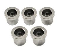 Musiclily Ultra 3/8 Inch 9.6mm Full Solid Brass G-TLB-2 Style Ferrules String Through Body Rear Mount Bushings for Electric Bass, Cosmo Black (Set of 5)