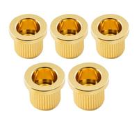 Musiclily Ultra 3/8 Inch 9.6mm Full Solid Brass G-TLB-2 Style Ferrules String Through Body Rear Mount Bushings for Electric Bass, Gold (Set of 5)
