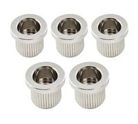 Musiclily Ultra 3/8 Inch Brass G-TLB-2 Style String Ferrules Through Body Rear Mount Bushings for Electric Bass, Chrome (Set of 5)