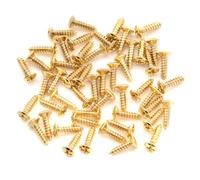 Musiclily Ultra 3x12mm Stainless Steel Pickguard Plate Screws Gold 50Pcs | Countersunk, for Squier or Imported Electric Guitar or Bass Mounting