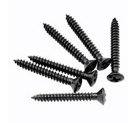 Musiclily Ultra 3x25mm Stainless Steel Countersunk Mounting Screws for Guitar or Ukelele Strap Button, Black (Set of 6)