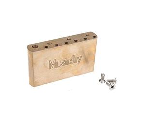 Musiclily Ultra 42mm Full Solid Brass Tremolo Block 52.5mm String Spacing | 2-1/16 inch, for MIM Mexico Fender Standard 6-Screw Strat Vintage Style Electric Guitar