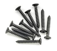 Musiclily Ultra 4x28mm Stainless Steel Countersunk Epi Style Strap Button Mounting Screws, Black (Set of 10)