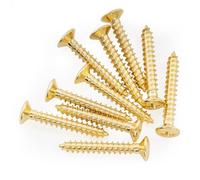 Musiclily Ultra 4x28mm Stainless Steel Countersunk Epi Style Strap Button Mounting Screws, Gold (Set of 10)