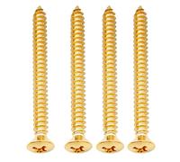 Musiclily Ultra 4x45mm Stainless Steel Countersunk Mounting Screws for Electric Guitar Bass Neck Plate or Tremolo Bridge Claw, Gold (Set of 4)