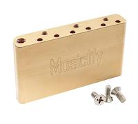 Musiclily Ultra 52.5mm(2-1/16 inch) String Spacing Full Solid Brass Tremolo Block for Indonesia made Squier New after 2019 Classical Vibe Electric Guitar Bridge, 40mm Tall