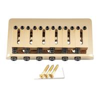 Musiclily Ultra 52.5mm (2-1/16 inch) String Spacing Offset-Saddle Hardtail Fixed Bridge Non-Tremolo Bridge for Strat Tele Style Electric Guitar, Gold