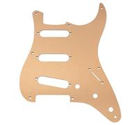 Musiclily Ultra 8 Holes Anodized Aluminum ST SSS Guitar Pickguard Gold | for China Made Squier Classic Vibe SQ CV 50s Reissue Vintage Strat Style Electric Guitar