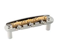 Musiclily Ultra BJ004 52.5mm Offset Bridge for Jazzmaster Jaguar Chrome | 2-1/16 inch String Spacing, with Compensated 3-Saddle Full Solid Brass Open-ended Plate, for Electric Guitar