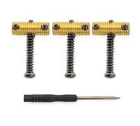 Musiclily Ultra Full Solid Brass Knurled Threaded Vintage Saddles for Fender Tele Style Electric Guitar, Black Screws (Set of 3)
