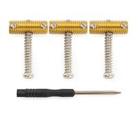 Musiclily Ultra Full Solid Brass Knurled Threaded Vintage Saddles for Fender Tele Style Electric Guitar, Nickel Screws (Set of 3)