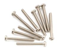 Musiclily Ultra UNC#6-32x1-1/4 Inch Stainless Steel Saddle Intonation Screws for USA Electric Guitar Bass Bridge, Nickel (Set of 10)