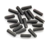 Musiclily Ultra UNC#6-32x3/8 Inch Stainless Steel Saddle Height Adjustment Screws Oval Point Slotted for USA Tele Style Electric Guitar Bridge, Black (Set of 20)