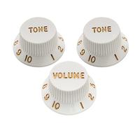 Musiclily Ultra Universal Fitting Size Strat Knobs 2 Tone 1 Volume Set for Fender Stratocaster ST Style Electric Guitar, White