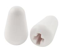 Musiclily Ultra Universal Guitar 5-Way Switch Tips Pickup Selector Lever Switch Knobs for Fender Squier Strat Style Electric Guitar, White (Set of 2)