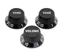 Musiclily Ultra Universal ST Control Knobs 2 Tone 1 Volume Set, Black | 2T1V, for Fender Strat Style Electric Guitar