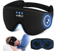MUSICOZY 3D Bluetooth Sleep Mask Headphones, 100% Blockout Sleep Headphones with Bluetooth 5.4, 16H Play, Soft Eye Mask with Headphone for Sleeping,Travel,Nap & Side Sleepers, Gift for Men/Women