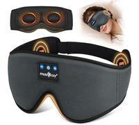 MUSICOZY 3D Bluetooth Sleep Mask Headphones, 100% Blockout Sleep Headphones with Bluetooth 5.4, 16H Play, Soft Eye Mask with Headphone for Sleeping,Travel,Nap & Side Sleepers, Gift for Men/Women