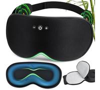 MUSICOZY Bamboo Cotton Sleep mask Headphones, 3D Weighted Eye Mask 100% Blackout Bluetooth5.4 Sleep Mask Zero Eye Pressure|Warm&Cooling Eye mask Hot Cold Therapy Sleep Headphones with 14H Music