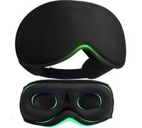 MUSICOZY Bamboo Cotton Sleep Mask - Ultra-Soft Adjustable Eye Mask for Side Sleepers, 100% Blackout Sleep Mask for Men & Women, Ideal for Travel, Night Shift, and Nap (Black)