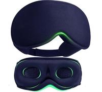 MUSICOZY Bamboo Cotton Sleep Mask - Ultra-Soft Adjustable Eye Mask for Side Sleepers, 100% Blackout Sleep Mask for Men & Women, Ideal for Travel, Night Shift, and Nap (Cyan)