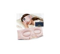 MUSICOZY Cooling Pure Mulberry Silk Sleep Mask Headphones, 100% Blackout | Naturally cool bluetooth sleep headphones with 3D eye cups, Bluetooth 5.4, 14h playtime,zero eye pressure for deeper sleep
