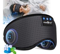 MUSICOZY Cooling Sleep Mask Headphones for Hot&Side Sleepers, 100% Blackout