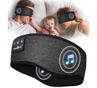 MUSICOZY Sleep Headphones Bluetooth Headband for Side Sleepers, Ultra Soft Sleeping Headphones with Thin Speakers, No Ear Pressure for Sleep, Travel & Yoga, 16H Playtime, Bluetooth 5.4