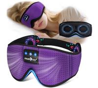 MUSICOZY Sleep Headphones for Side Sleepers, Soft Comfortable Breathable Bluetooth Sleep Mask, 3D No Eye Pressure & 100% Blackout Eye Mask for All Night Sleep, Travel, Insomnia, 14H Playtime