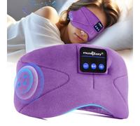 MUSICOZY Sleep Mask Headphones, 100% Blackout Bluetooth Eye Mask with Ultra-Thin Speakers & 16Hrs Playtime, Wireless Bluetooth Sleep Headphones for Side Sleepers, Travel, Meditation & Yoga