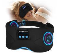 MUSICOZY Sleep Mask Headphones, 100% Blackout Bluetooth Eye Mask with Ultra-Thin Speakers & 16Hrs Playtime, Wireless Bluetooth Sleep Headphones for Side Sleepers, Travel, Meditation & Yoga