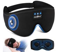 Musicozy Sleep Mask Headphones, 100% Blackout Sleep Headphones Bluetooth Eye Mask with Headphones for Sleeping,Travel,Nap,Relax,Meditation,Soft Sleep Mask with Headphones for Men Women