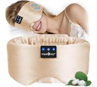 MUSICOZY Sleep Mask Headphones,100% Natural Mulberry Silk Eye Mask with Bluetooth Headphones for Luxury Sleep in Total Darkness,Perfect Headphone for Sleeping, Travel & Meditation,Insomnia