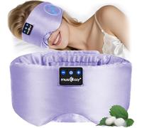 MUSICOZY Sleep Mask Headphones,100% Natural Mulberry Silk Eye Mask with Bluetooth Headphones for Luxury Sleep in Total Darkness,Perfect Headphone for Sleeping, Travel & Meditation,Insomnia
